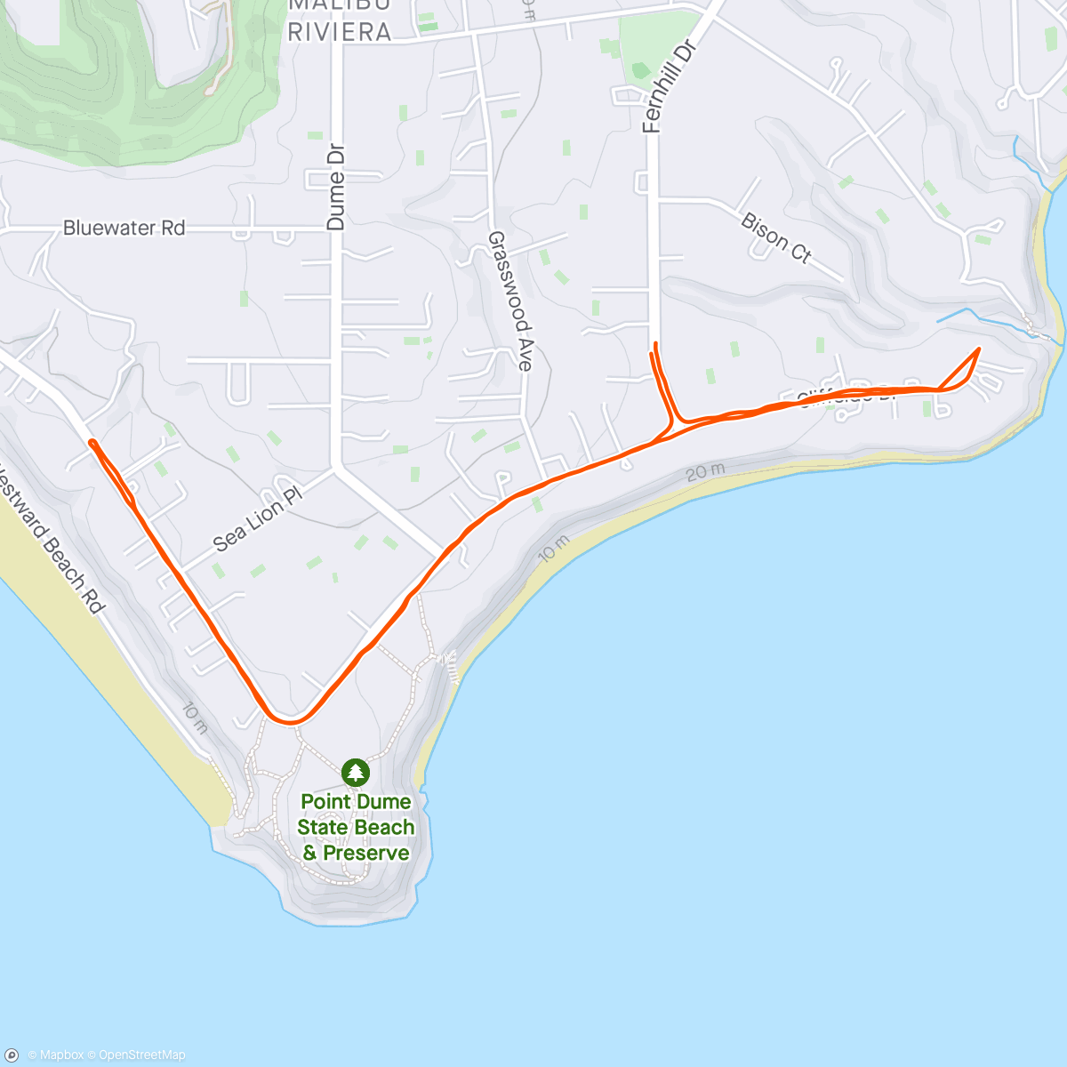 Map of the activity, Lunch Run