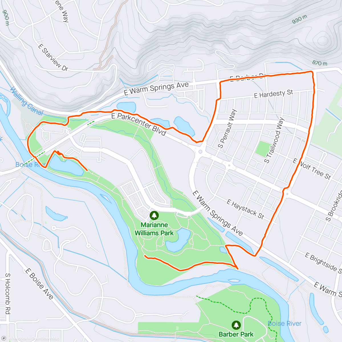 Map of the activity, Neighborhood Walk