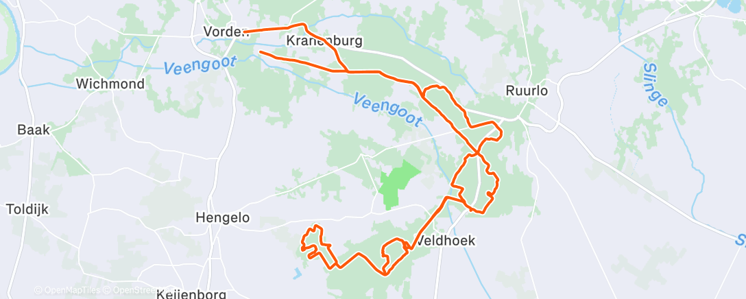 Map of the activity, 3 reeën en een ijsvogel in Vorden! En Hengelse zand: jaarlijkse Bosfeest school De Vordering!