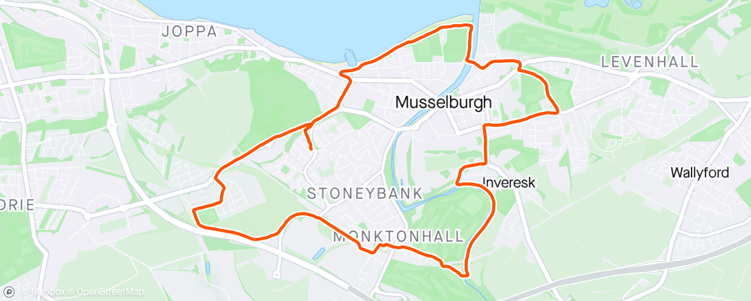Map of the activity, Musselburgh run 🥶 first thing