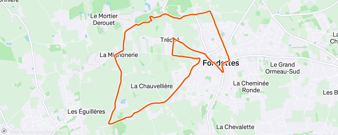 Map of the activity, Course à pied dans l'après-midi