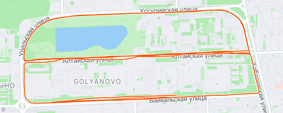 Map of the activity, Утренний забег