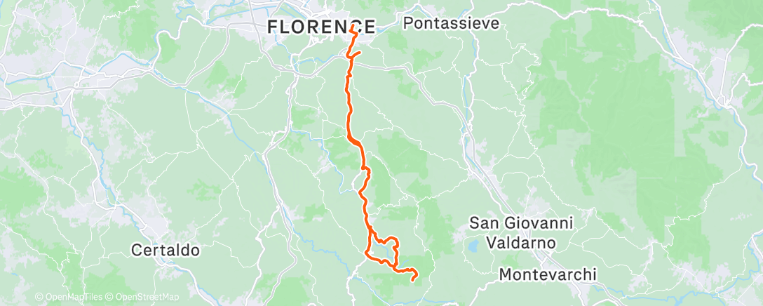 Map of the activity, Sessione di gravel biking mattutina