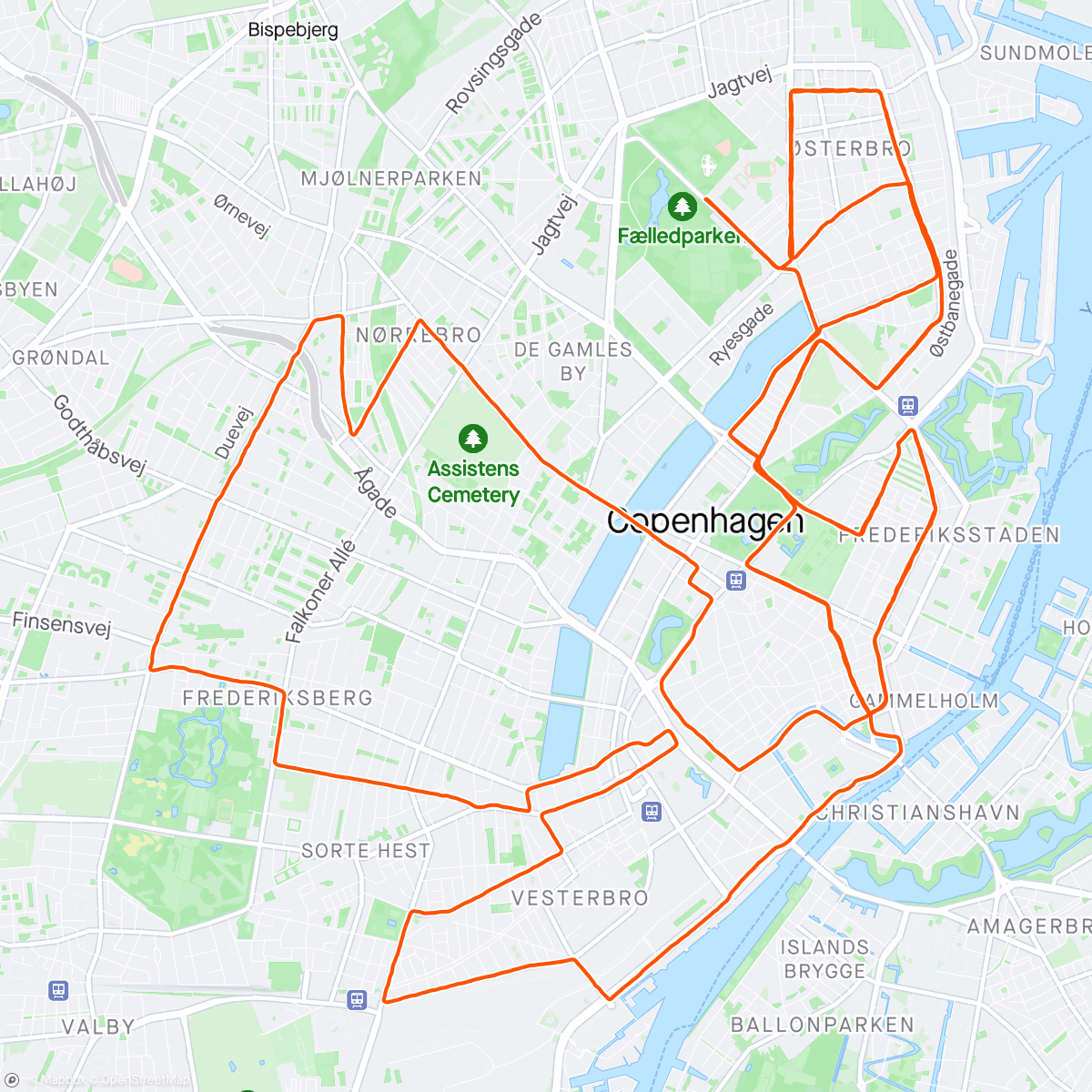 Map of the activity, CPH marathon  (3:54:58) 💀