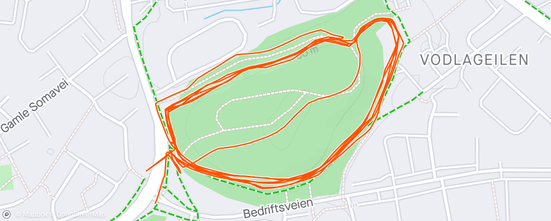 Map of the activity, DNF - 2x1000m 1P (egentlig 7x1000m)-> rolig jogg me baristaen | Utrent IL