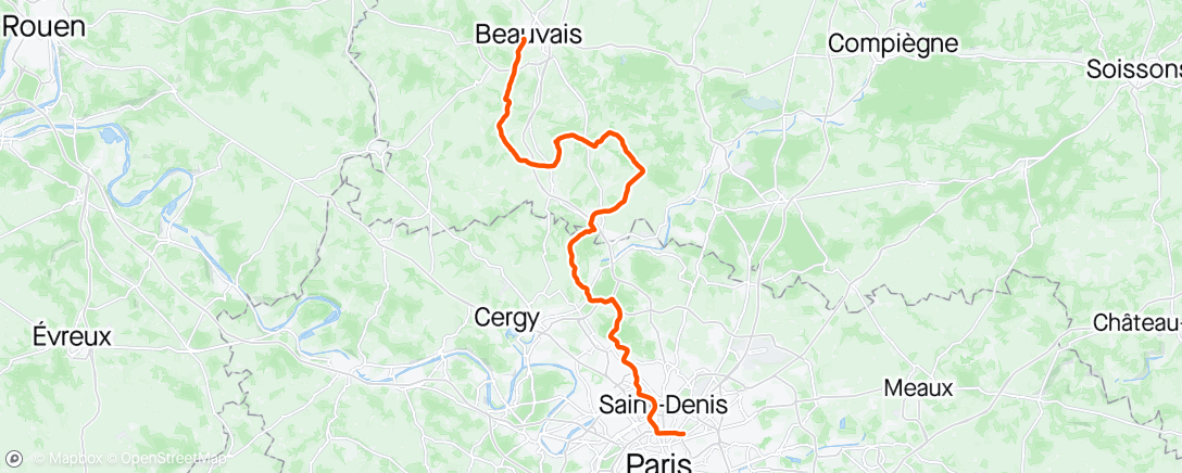 Map of the activity, Paris - Beauvais