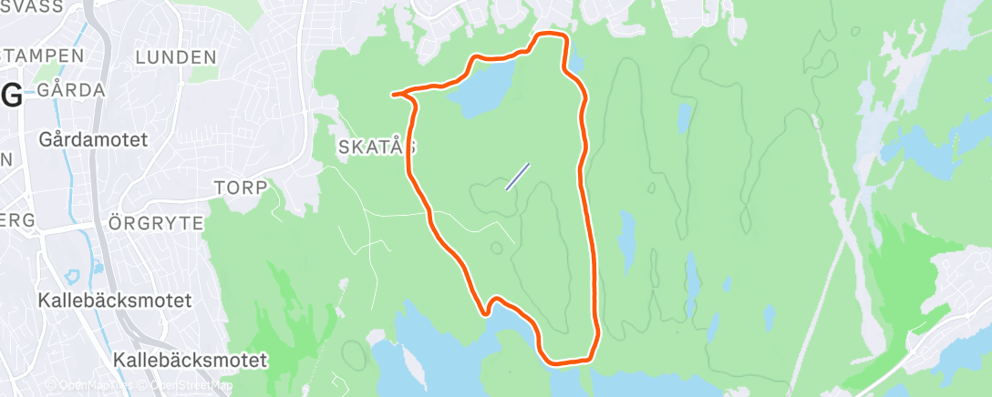 Map of the activity, Afternoon Run