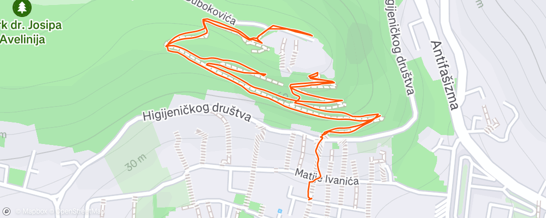 Map of the activity, Lunch Walk
