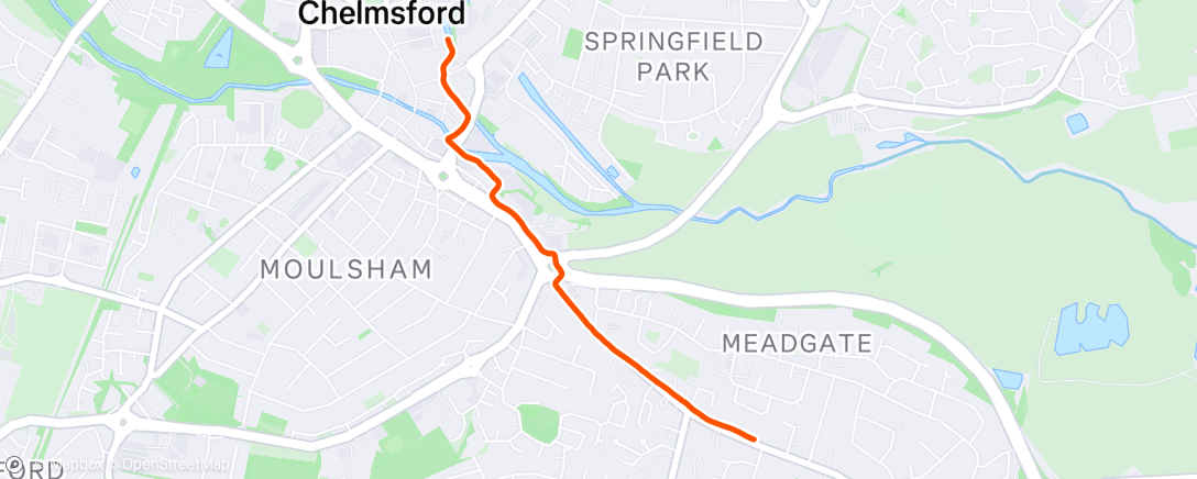 Map of the activity, Night Run