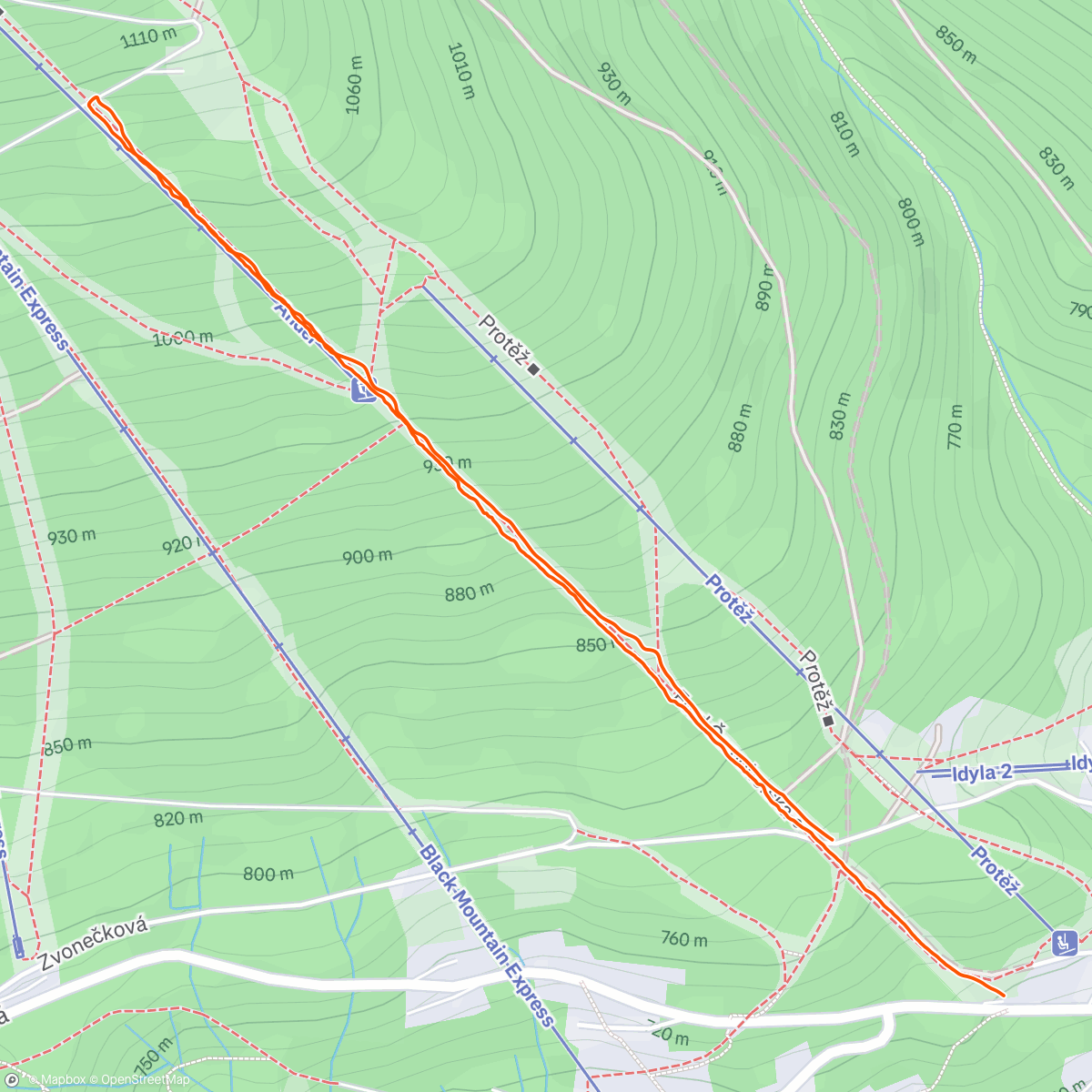 Map of the activity, Ranní Zinneckerovka