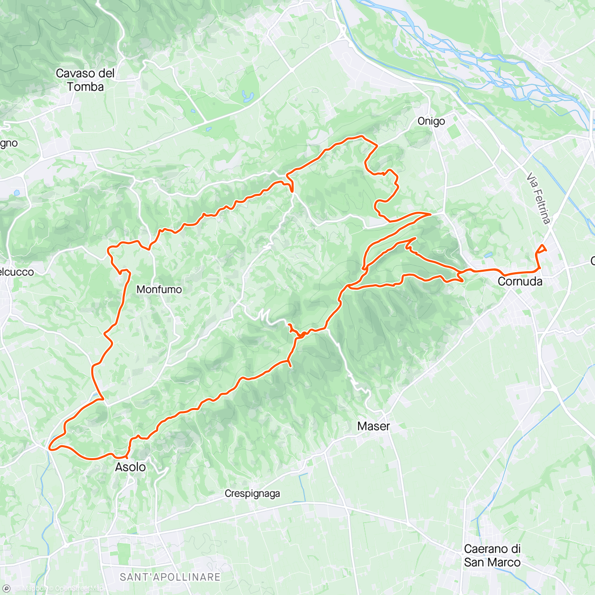 Map of the activity, Anello colline Asolani