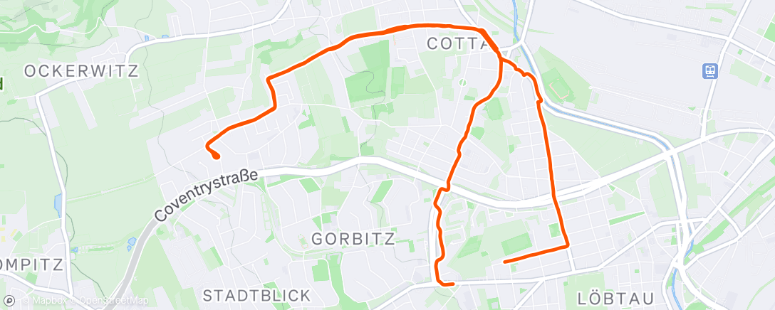 Map of the activity, Lauf am Morgen