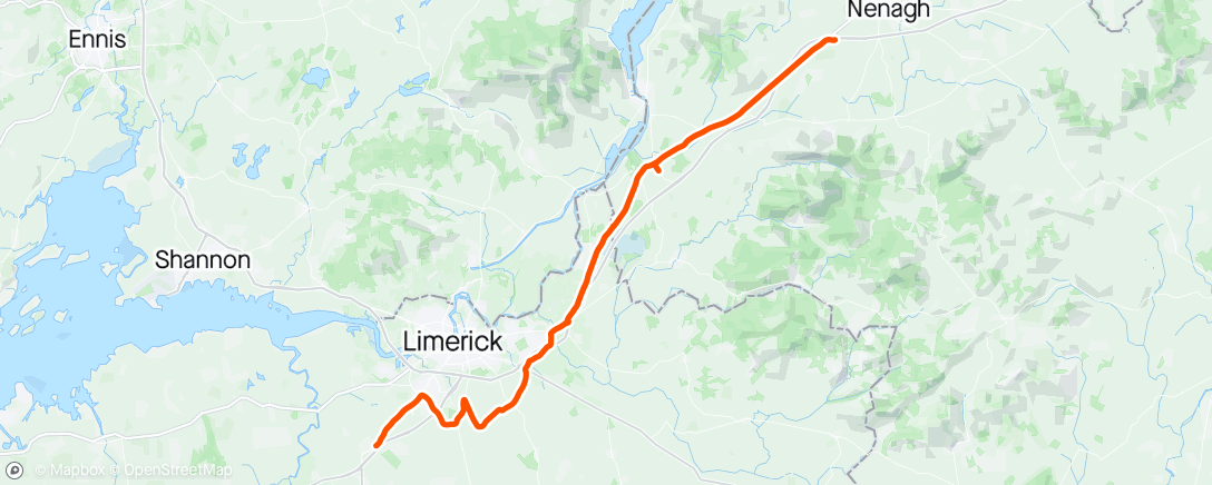 Map of the activity, Limerick race league + a bit