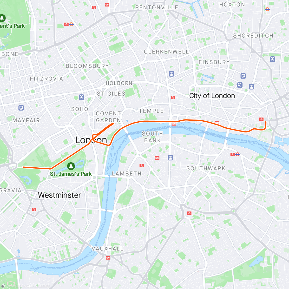 アクティビティ「Zwift - Race: Zwift Insider Tiny Race (2 of 4) (D) on Classique in London」の地図