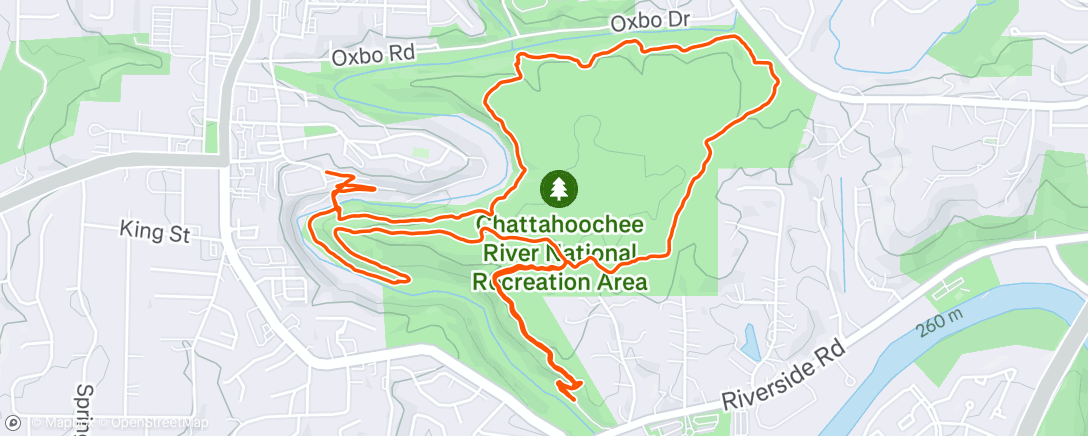 Map of the activity, Night Hike