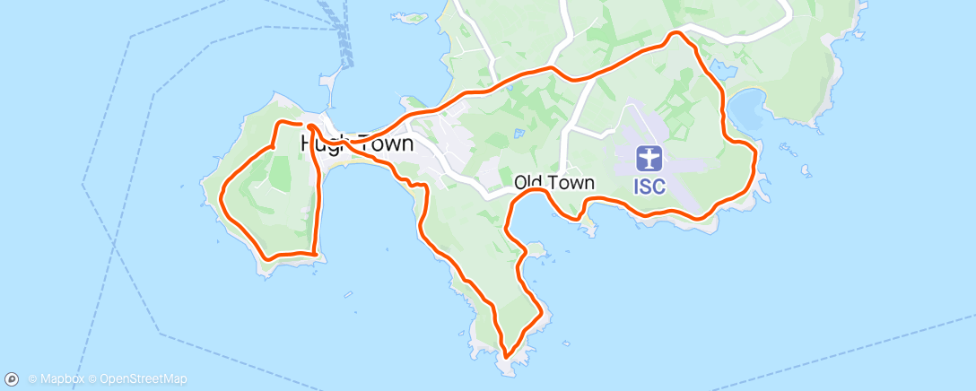 Map of the activity, Scilly run