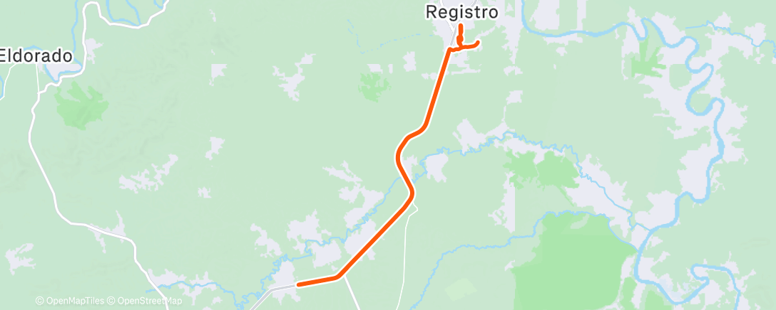 Map of the activity, Pedalada de mountain bike na hora do almoço