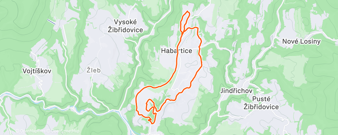 Map of the activity, Afternoon Hike