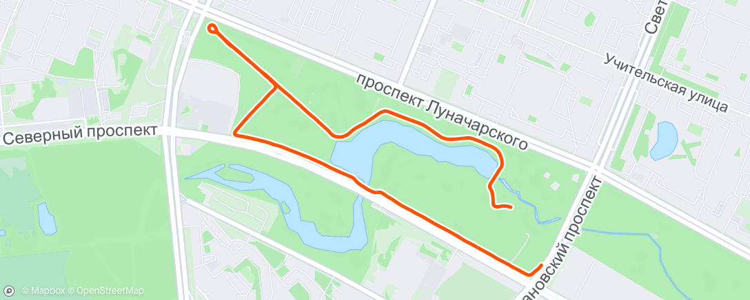 Map of the activity, Утренний забег