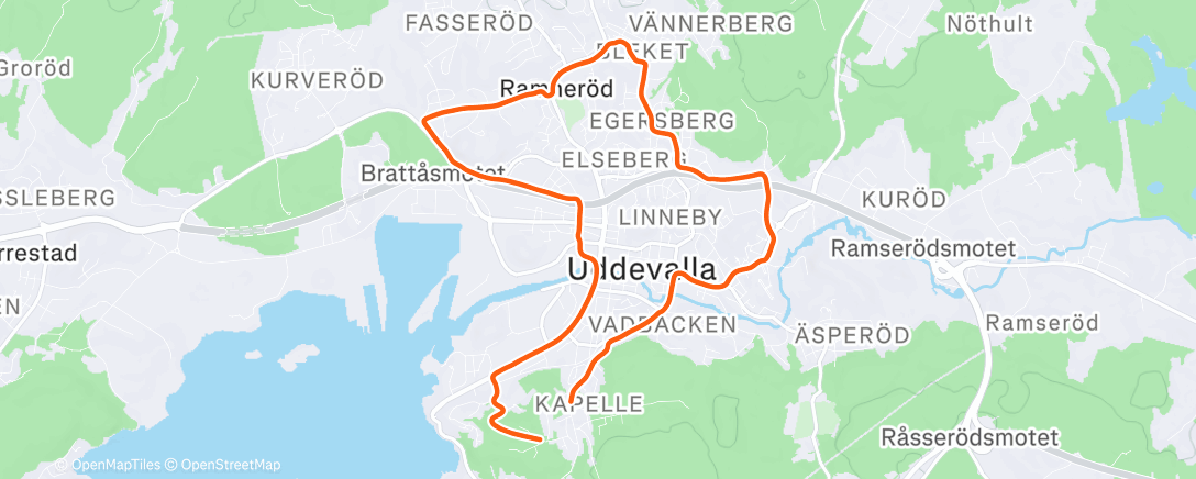 Map of the activity, Afternoon Run