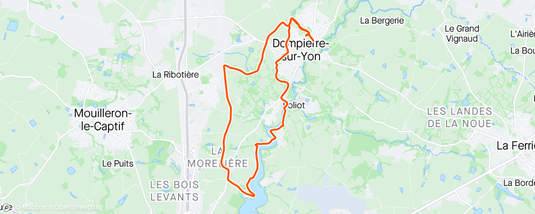 Mapa de la actividad, Course à pied le matin