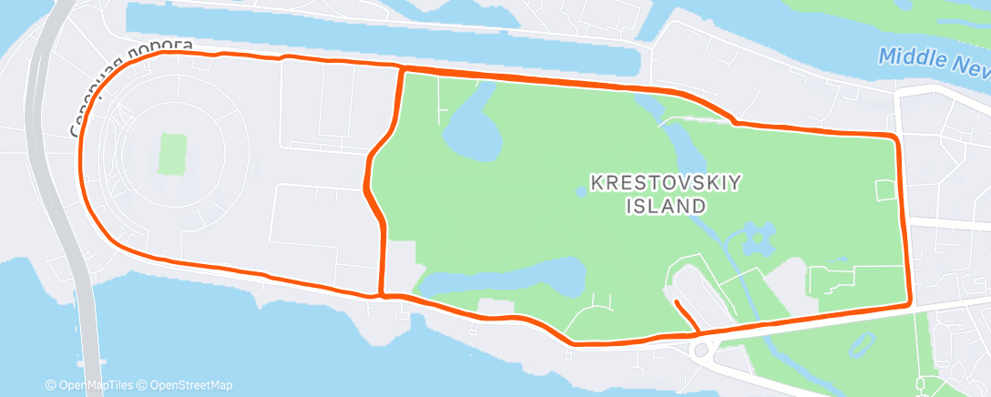 Map of the activity, Утренний забег