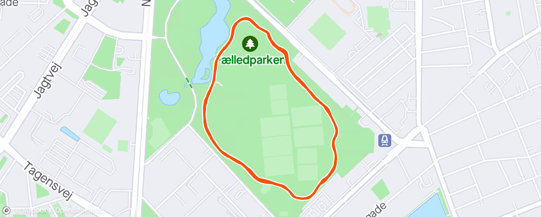 Map of the activity, Fællenparken Parkrun, Copenhagen