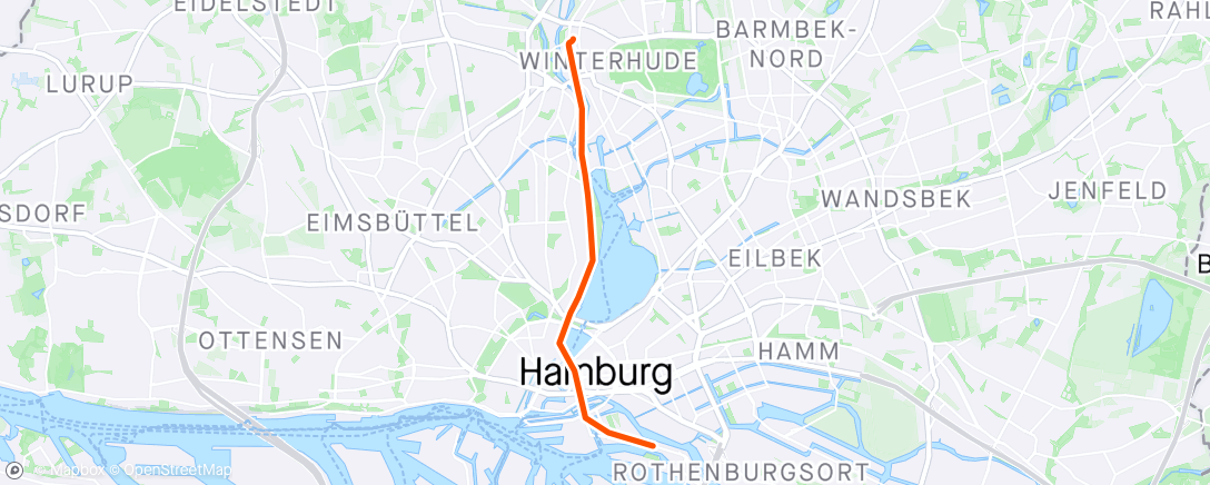 Map of the activity, Fahrt am Morgen Hamburg ☀️