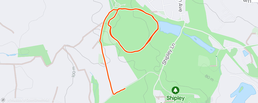 Mapa de la actividad, Shipley Park run