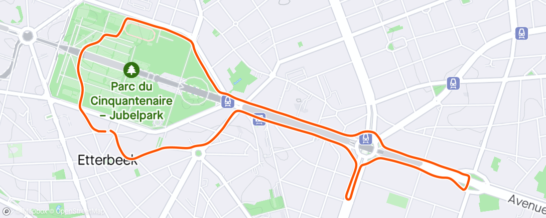 Map of the activity, Afternoon Run