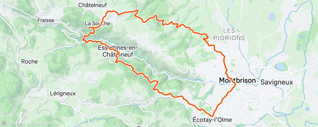 Map of the activity, Afternoon Mountain Bike Ride