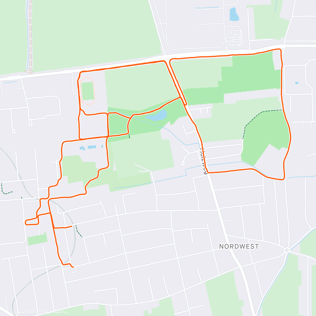 Map of the activity, Mittagslauf