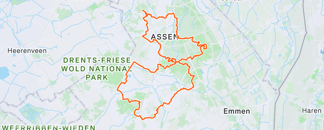 Карта физической активности (Drenthe200 - niet meegedaan aan de wedstrijd, wel lekker gefietst!)