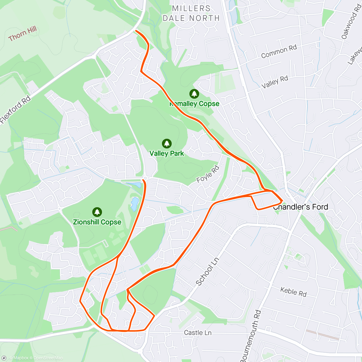 Map of the activity, 10k + a little extra with the sprogs