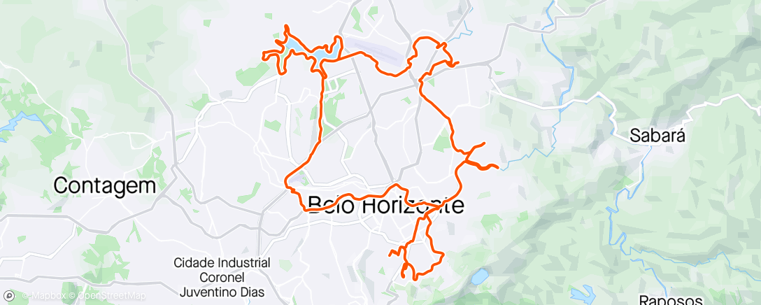 Map of the activity, Giro solo em BH - Sul, leste, Dedé, 2x Pampulha + INCC