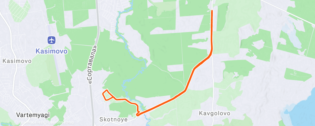 Map of the activity, Утренний забег