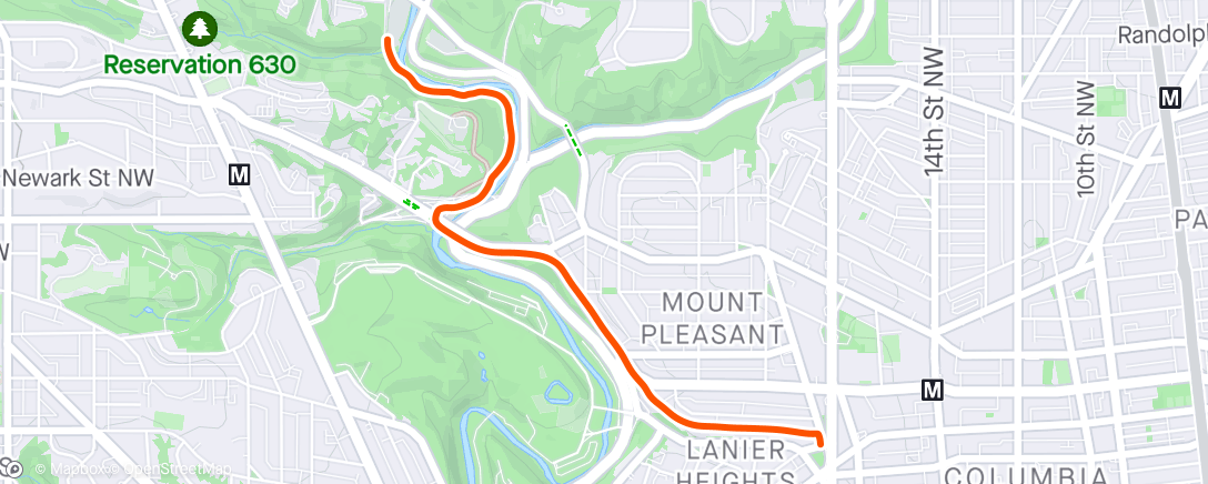 Map of the activity, Run Commute