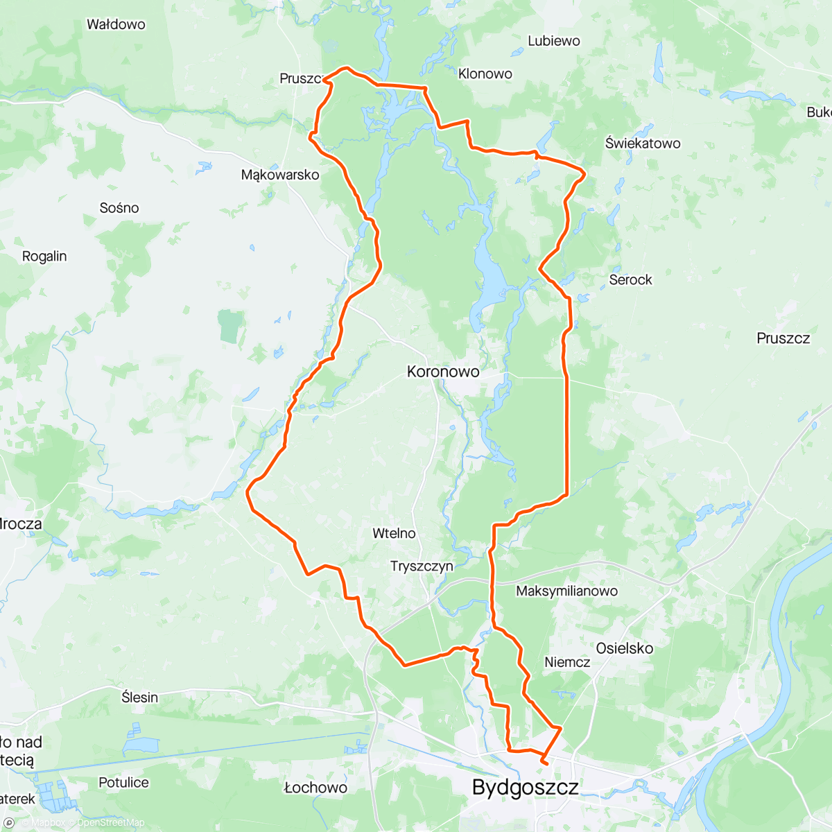 Map of the activity, Tour de Zalew z Nietoperzami 🚴‍♂️🦇🌥🌬🌪