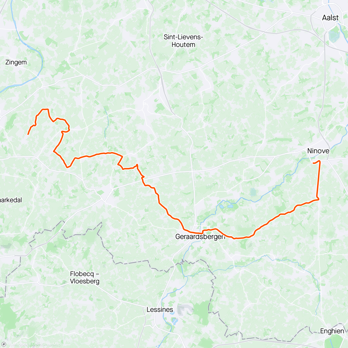 Map of the activity, ROUVY - Kerkgate to Ninove | Belgium