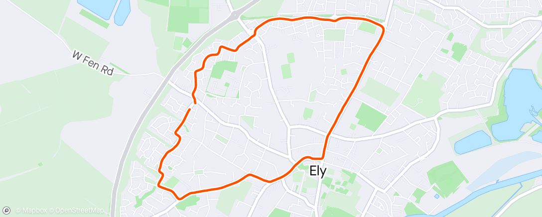 Map of the activity, Evening run with mum