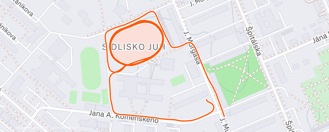 Map of the activity, Afternoon Run