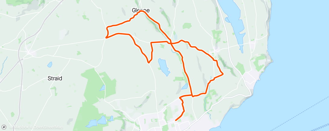 Map of the activity, Morning Ride Nothing in the tank +strong winds=