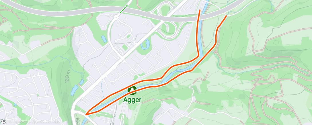 Map of the activity, Avondwandeling langs een riviertje in het Bergische Land