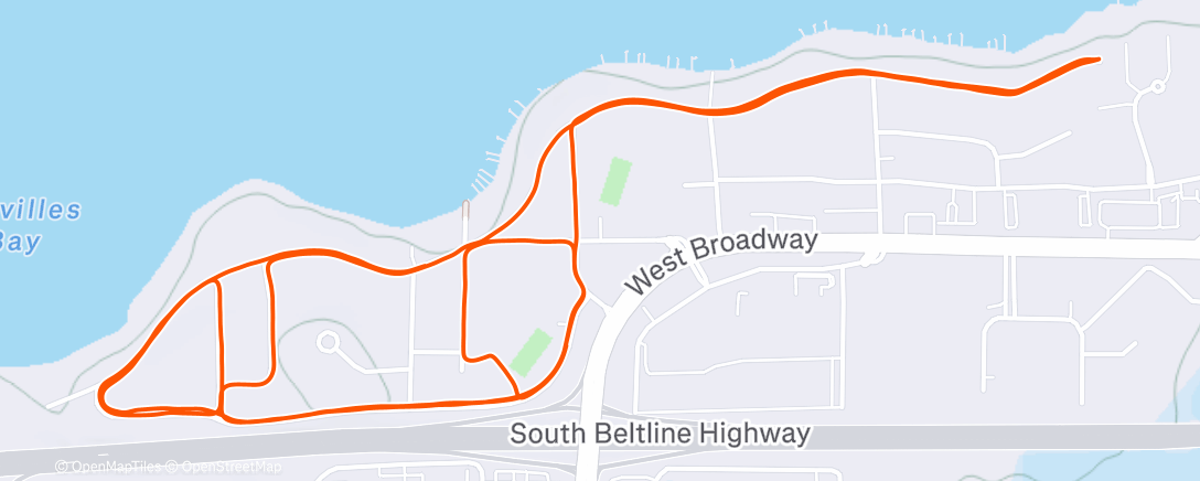 Map of the activity, Slushy Morning Run