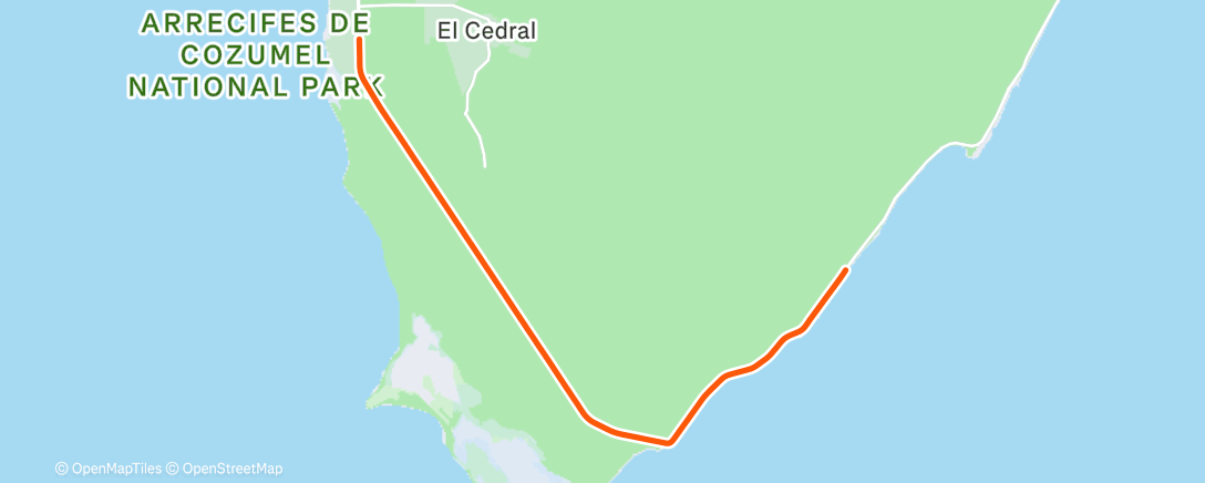 Map of the activity, ROUVY - GFNY Cozumel 30km