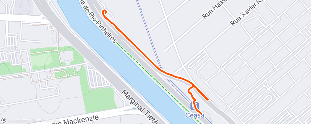 Map of the activity, Evening Walk