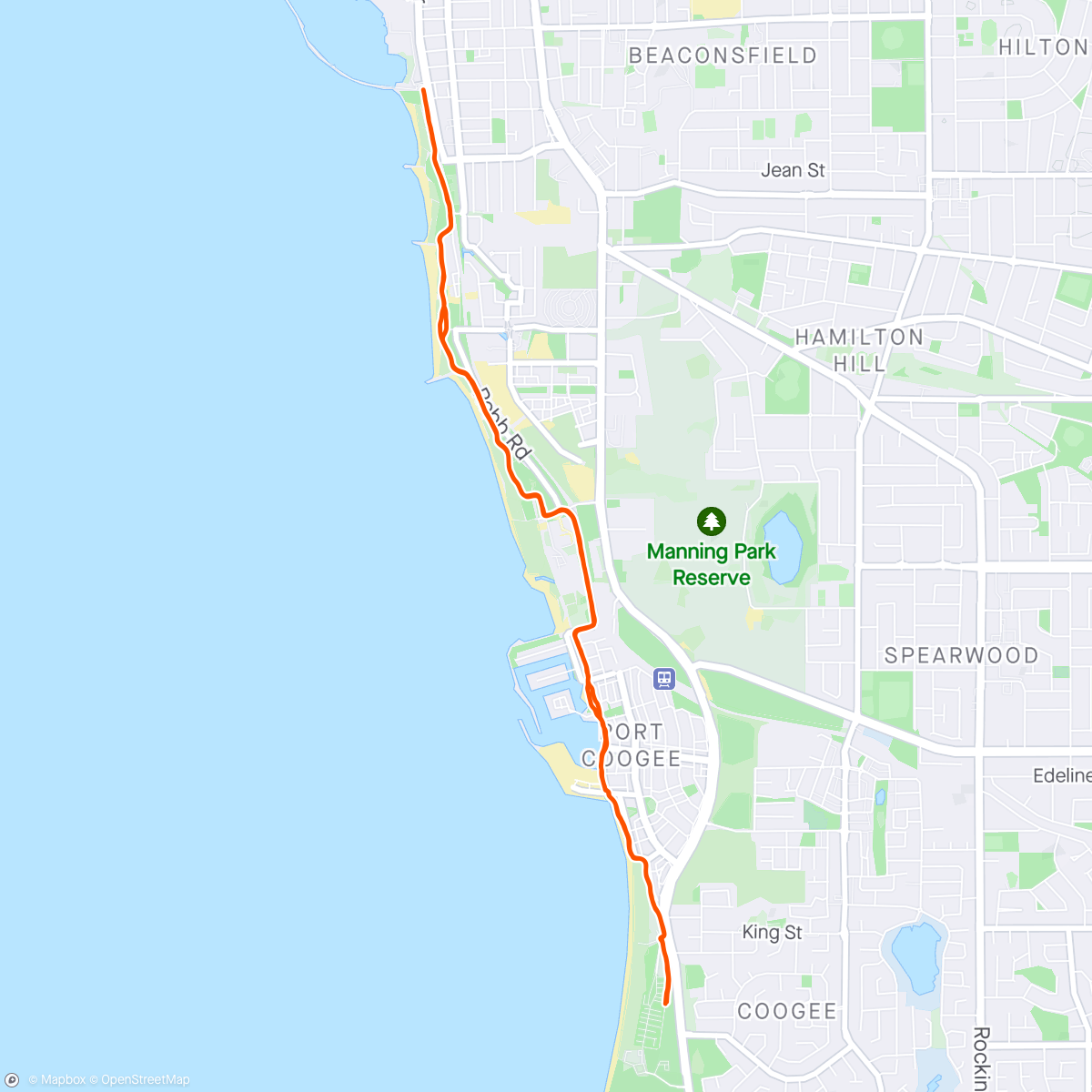 Map of the activity, Coogee to South Freo return