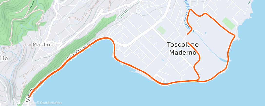 Map of the activity, Tempo run