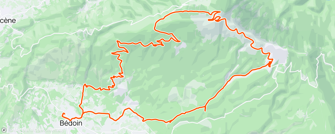 Map of the activity, Séjour ACTF jour 5 montée mont Ventoux