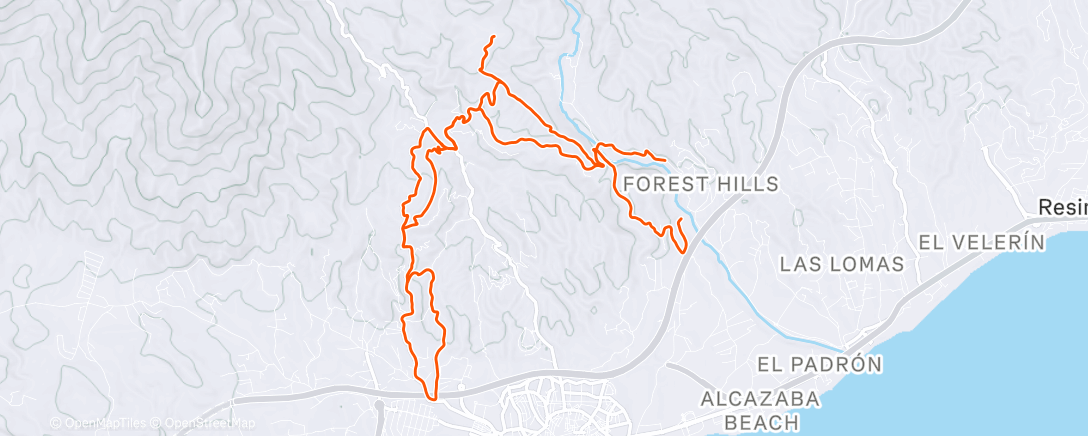 Map of the activity, 1.30h suave